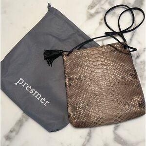 Presmer python crossbody gray with black tassel